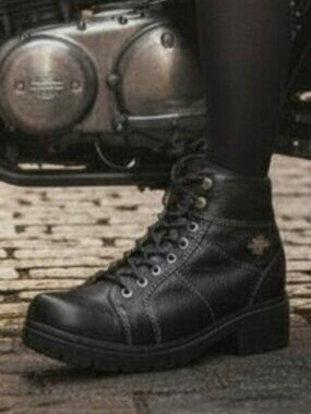 Harley-Davidson Tyler Black Leather Lace-Up Boot Size 9.5